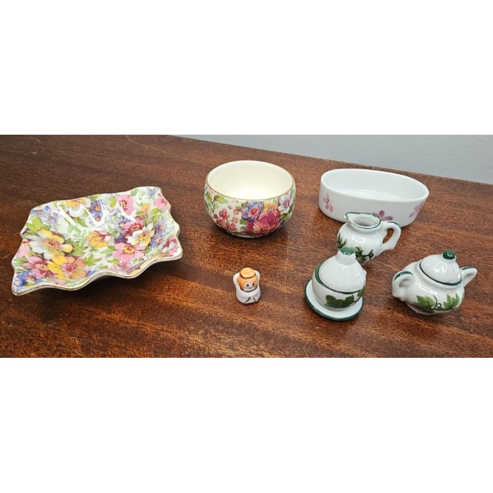 Vtg Collection of Miniature Trinket Dishes, Dishes and Bowls England/Japan 10pcs